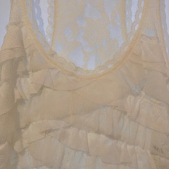 NWT Abercrombie & Fitch Caily Floral Lace Stretch White Tank Women's S - Picture 2 of 8